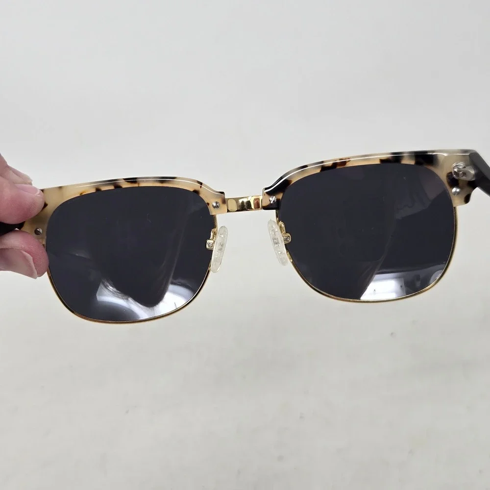 Proof Sawtooth Sunglasses Tortoise Gold Browline Clubmaster Style Women Mens